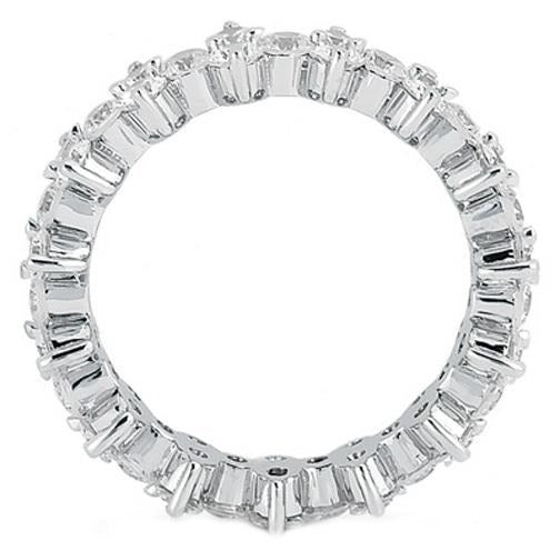 Runder Echt Diamant Ewigkeit Ehering 2,40 Karat Damen Schmuck