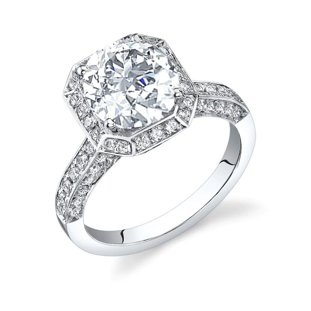 Runder Echt Diamant Halo Ring mit Akzent 4,30 Ct