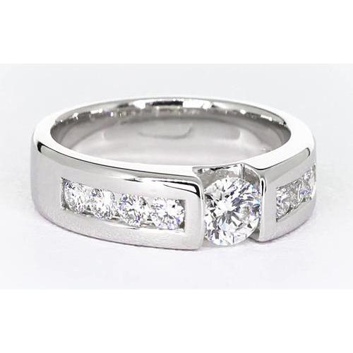 Runder Echt Diamant-Jubiläumsband-Spannungssatz 1,50 Karat