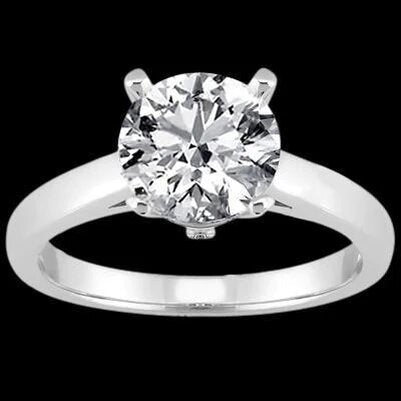 Runder Echt Diamant Solitaire Damen Verlobungsring Weißgold 3 ct.