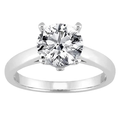 Runder Echt Diamant Solitaire Damen Verlobungsring Weißgold 3 ct.