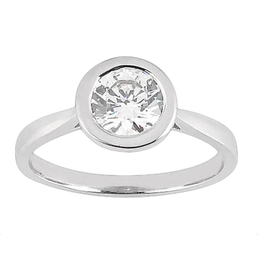 Runder Echt Diamant-Solitärring in Lünettenfassung 2,50 ct.