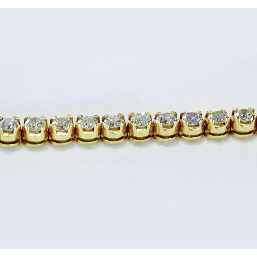 Runder Echt Diamant Tennisarmband 4 Karat Gelbgold 14K