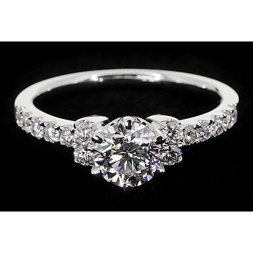 Runder Echt Diamant Verlobung Ring 2 Karat Einfacher Schmuck Neu