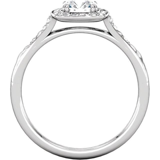 Runder Echt Diamant-Verlobungs-Halo-Ring 1.65 Karat Weißgold 14K
