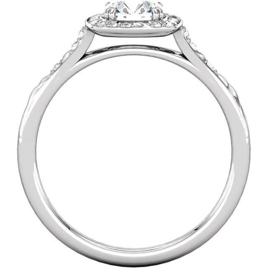 Runder Echt Aus der Erde Abgebauter Natürlicher Diamant-Verlobungs-Halo-Ring 1.65 Karat Weißgold 14K