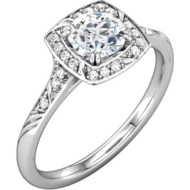Runder Echt Diamant-Verlobungs-Halo-Ring 1.65 Karat Weißgold 14K