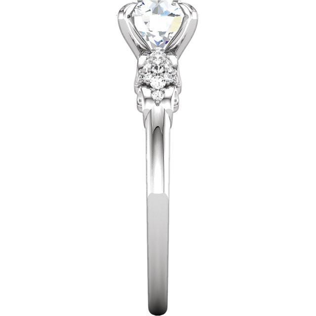 Runder Echt Diamant-Verlobungsring Filigran 1,66 Karat Weißgold 14K