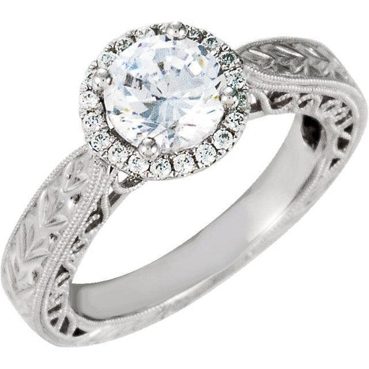 Runder Echt Diamant Vintage Style Halo Ring 1,66 Karat mit Filigran Damenschmuck Neu