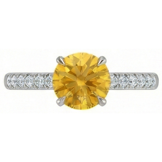 echter round saphir 3.50Karat ring Vorderansicht