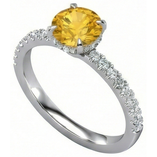 echter round saphir 3.50Karat ring Seitenansicht