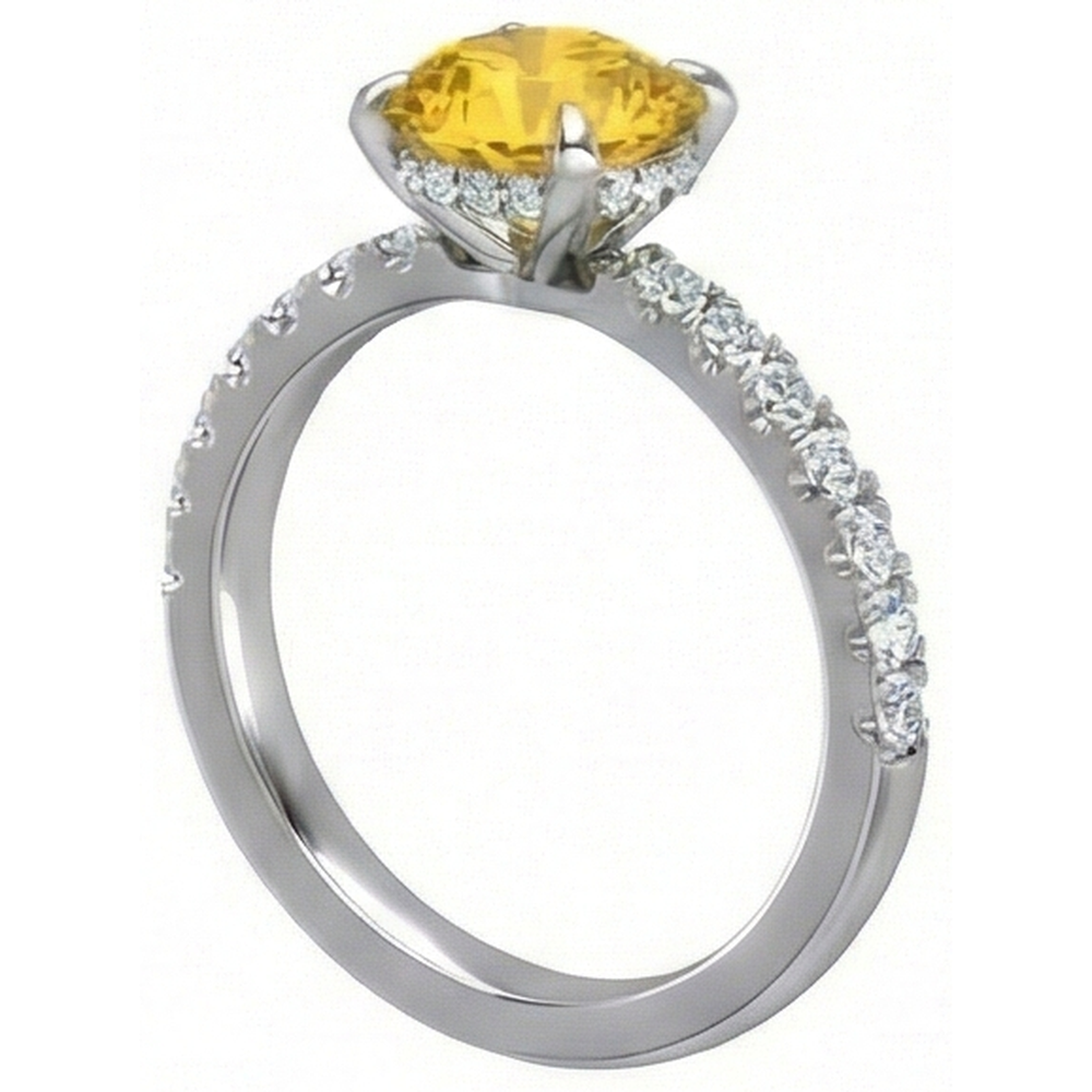 echter round saphir 3.50Karat ring Draufsicht