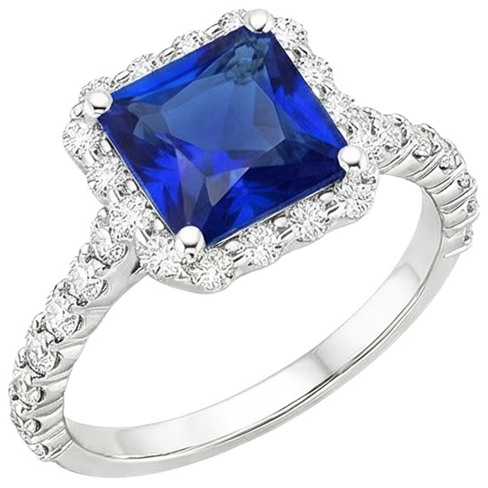 echter princess diamant 4.50Karat ring Draufsicht