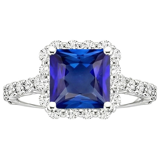 echter princess diamant 4.50Karat ring Detailansicht