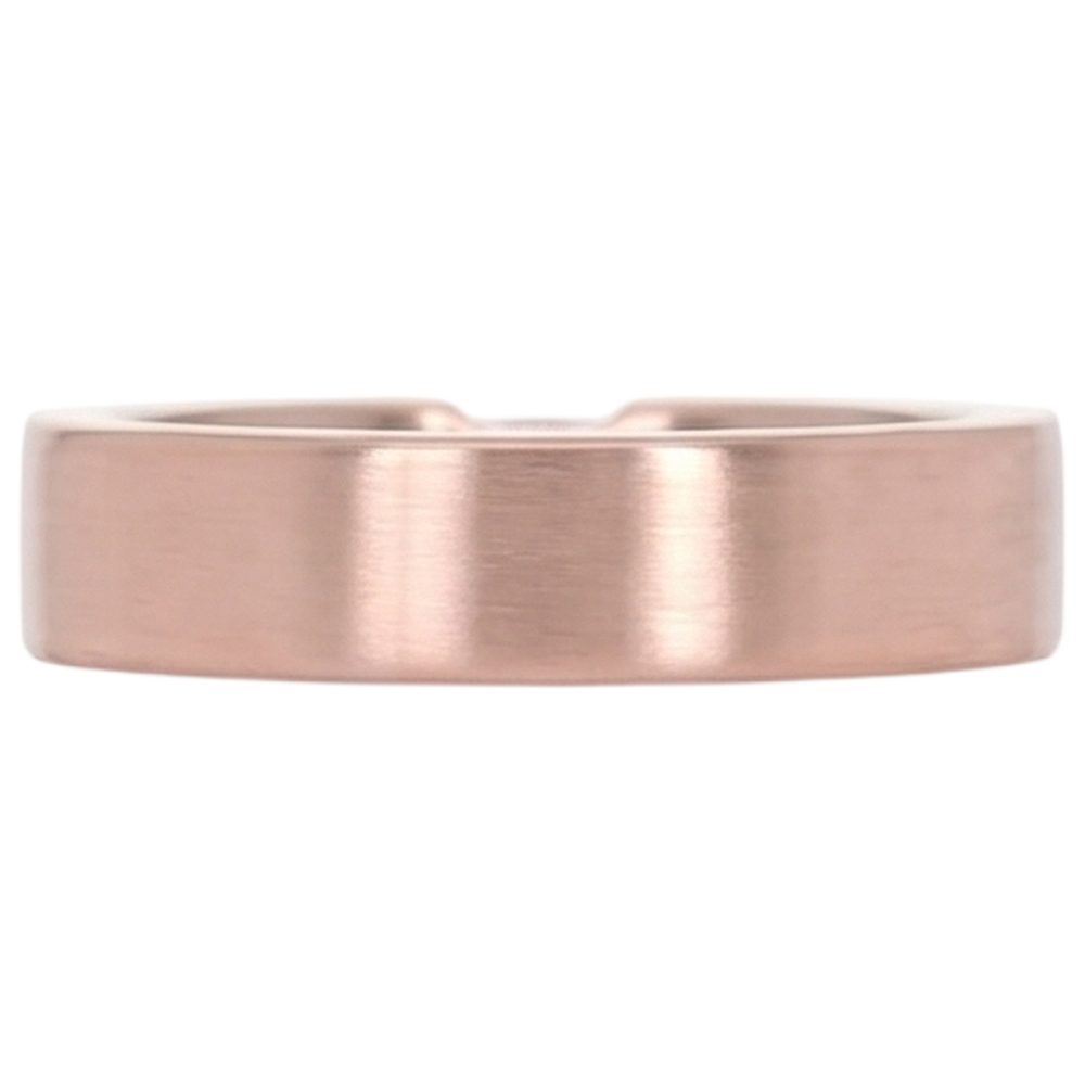 Runder Herrenring Echt Aus der Erde Abgebauter Natürlicher Diamant aus 14 Karat Roségold mit Spannung von 0,75 Karat