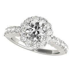 Runder Jahrestag Old Mine Cut Halo Echt Aus der Erde Abgebauter Natürlicher Diamantring Krappenset 4.75 Karat
