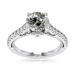 Runder Jubiläumsring alter Bergmann Echt Aus der Erde Abgebauter Natürlicher Diamant Weißgold 4.75 Karat