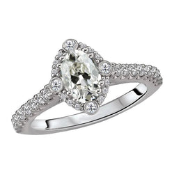 Runder & Marquise alter Bergmann Echt Diamant Halo Ring für Damen 5 Karat