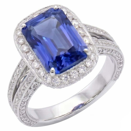 echter radiant diamant 5Karat ring Vorderansicht