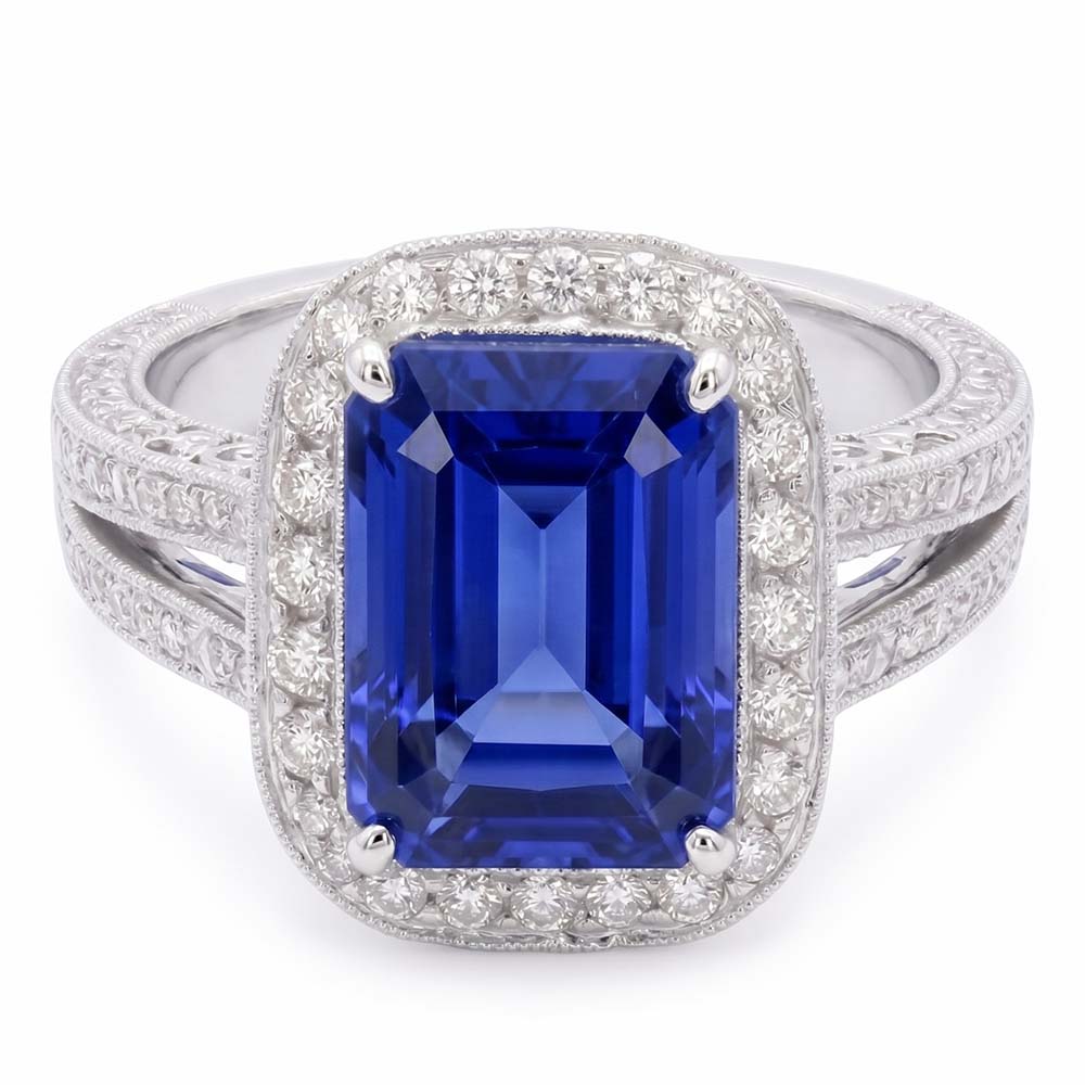 echter radiant diamant 5Karat ring Seitenansicht