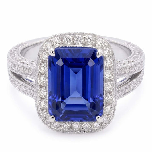 echter radiant diamant 5Karat ring Seitenansicht