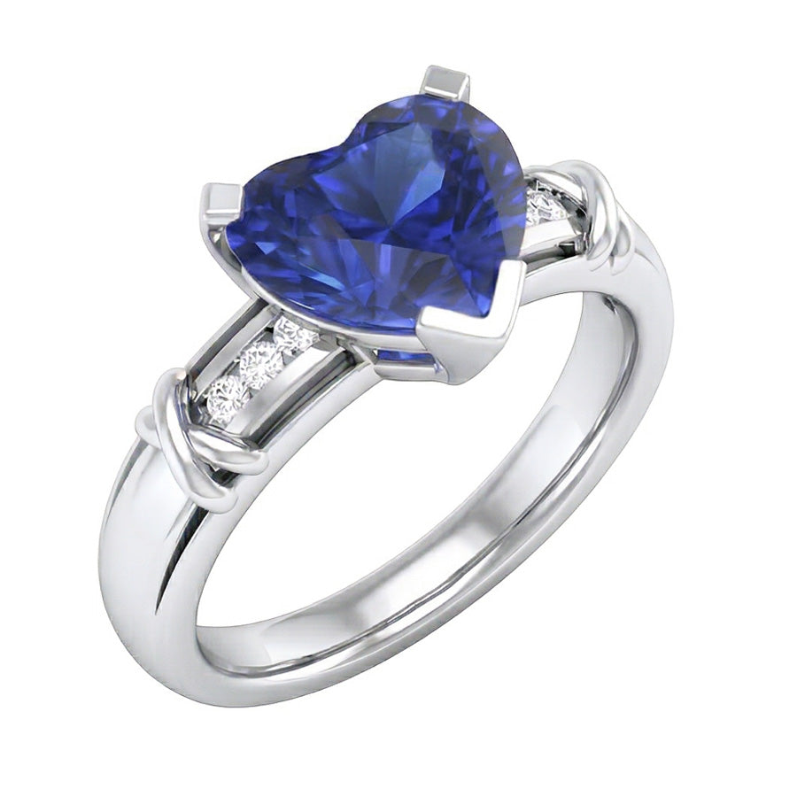 echter round saphir 3Karat ring Vorderansicht