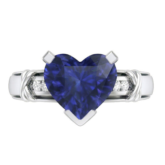 echter round saphir 3Karat ring Seitenansicht