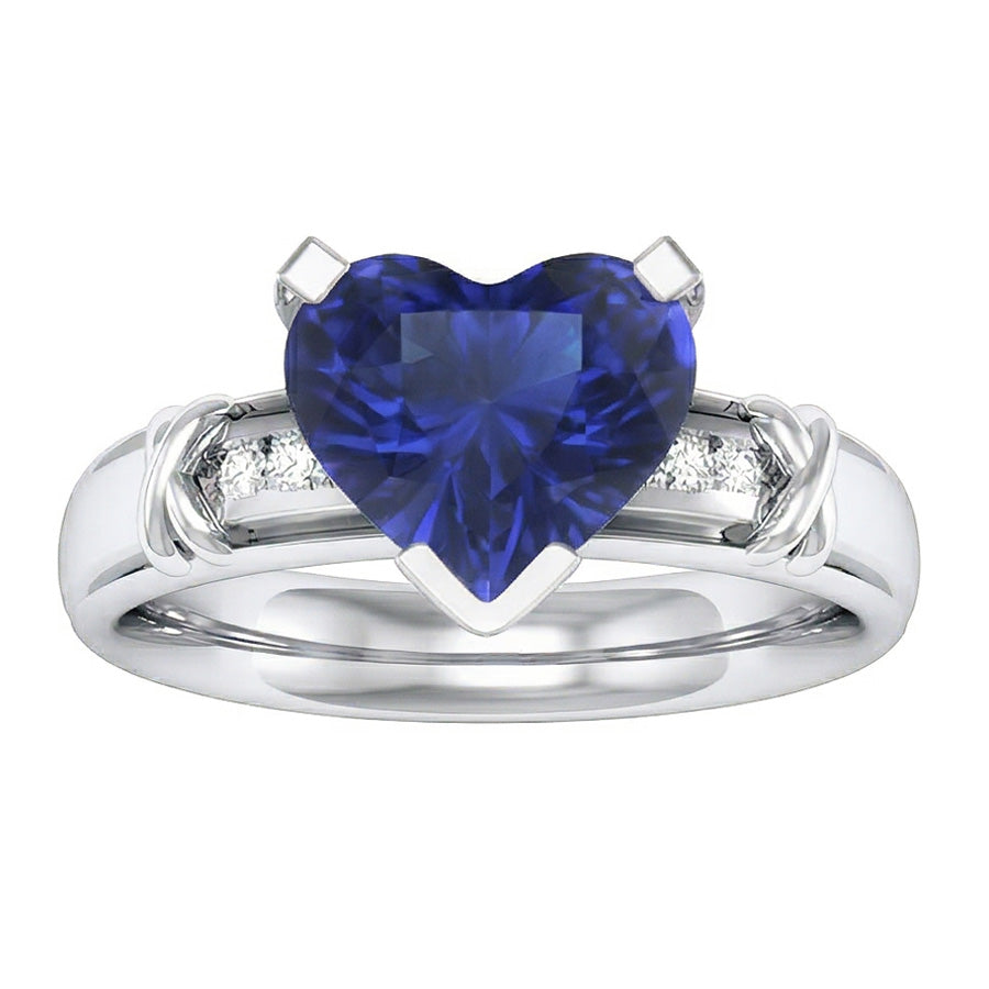 echter round saphir 3Karat ring Detailansicht