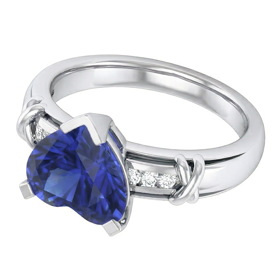 echter round saphir 3Karat ring Draufsicht