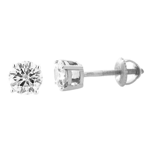 Runder Ohrstecker mit Echt Diamantschliff 3,50 ct. Schmuck aus Weißgold