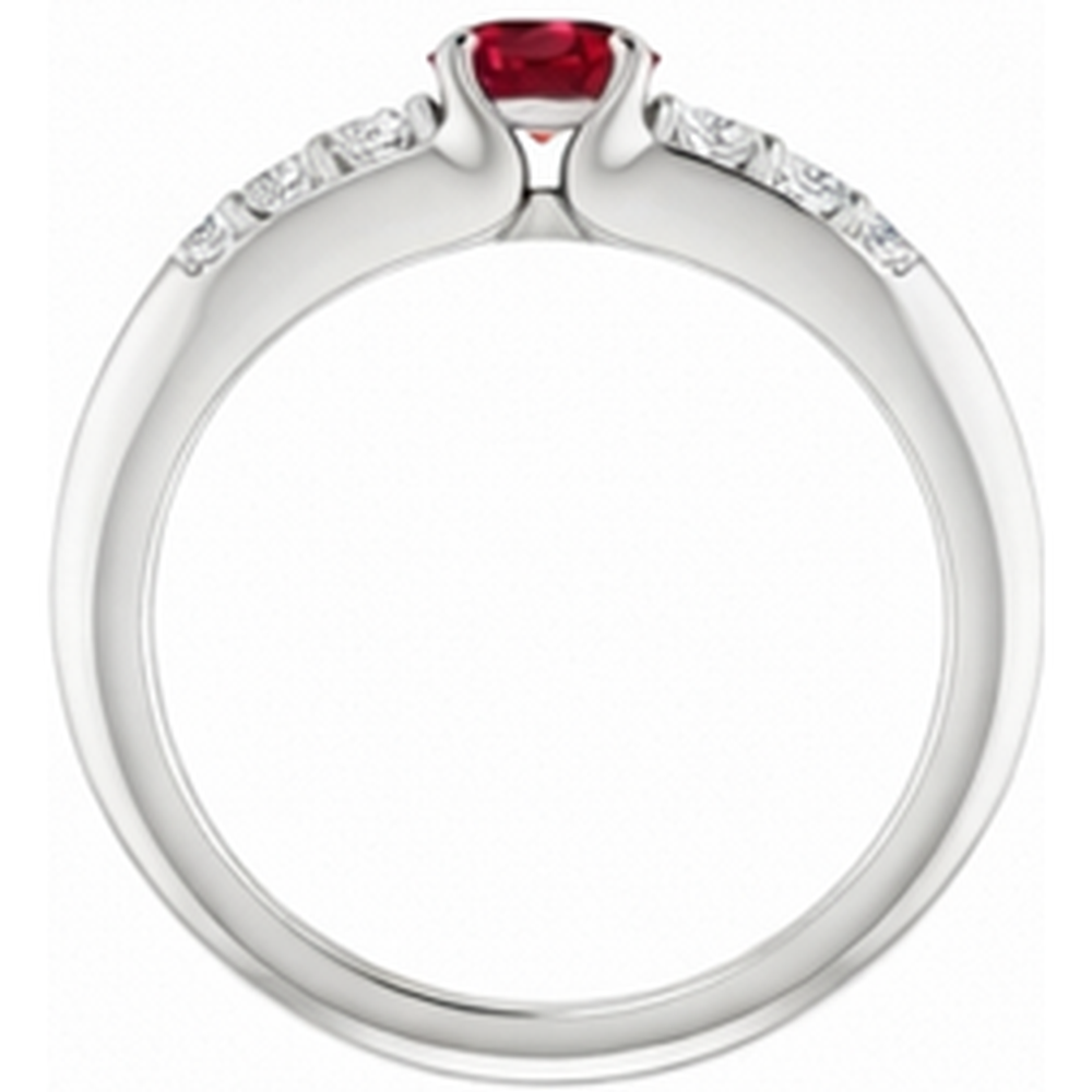 Runder Rubin 1,50 Karat Verlobungsring Weißgold 14K