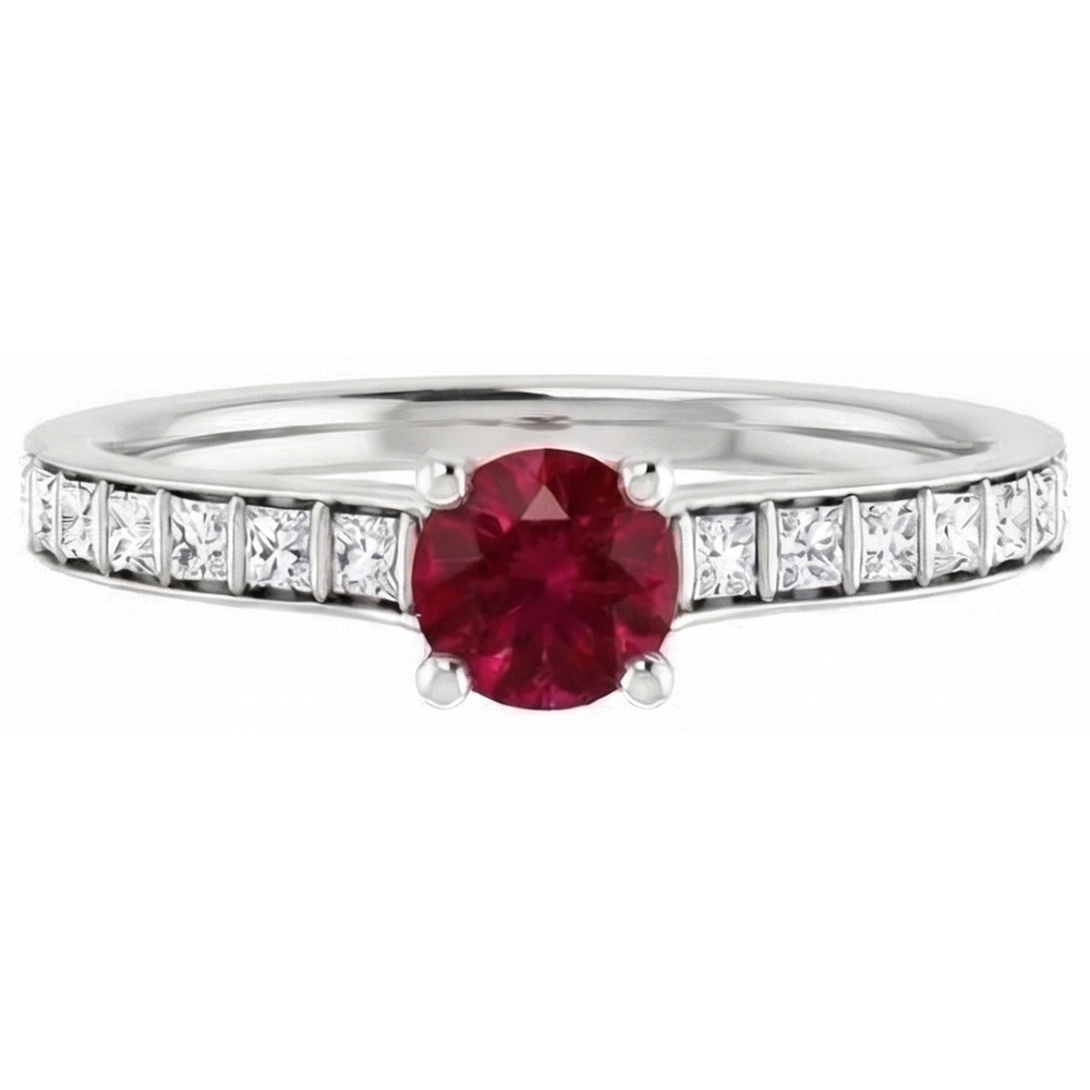 echter princess rubin 2Karat ring Draufsicht