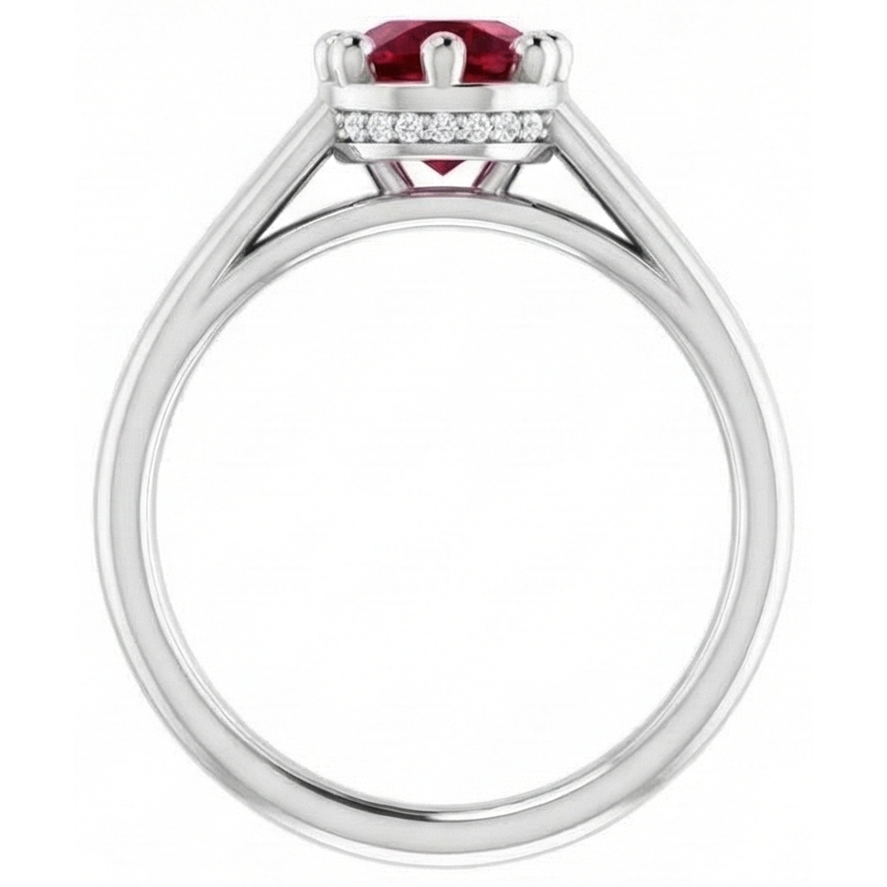 echter round rubin 1.25Karat ring Band Detail