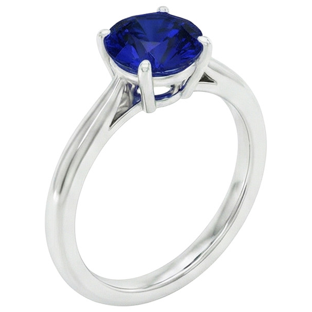 Runder Saphir-Ring mit einem Stein