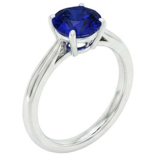 Runder Saphir-Ring mit einem Stein
