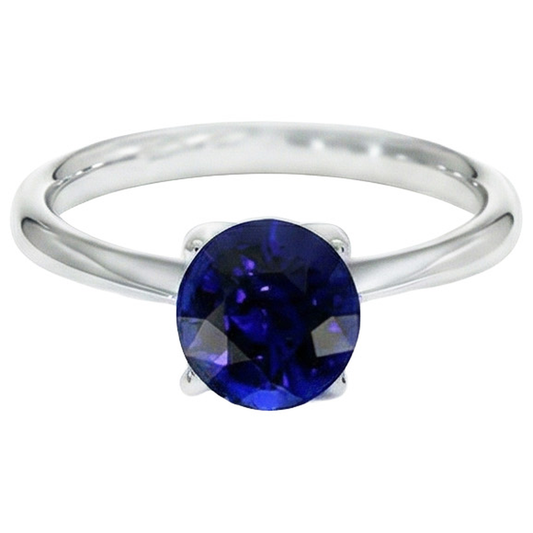 Runder Saphir-Ring mit einem Stein