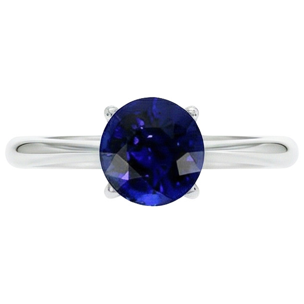 Runder Saphir-Ring mit einem Stein