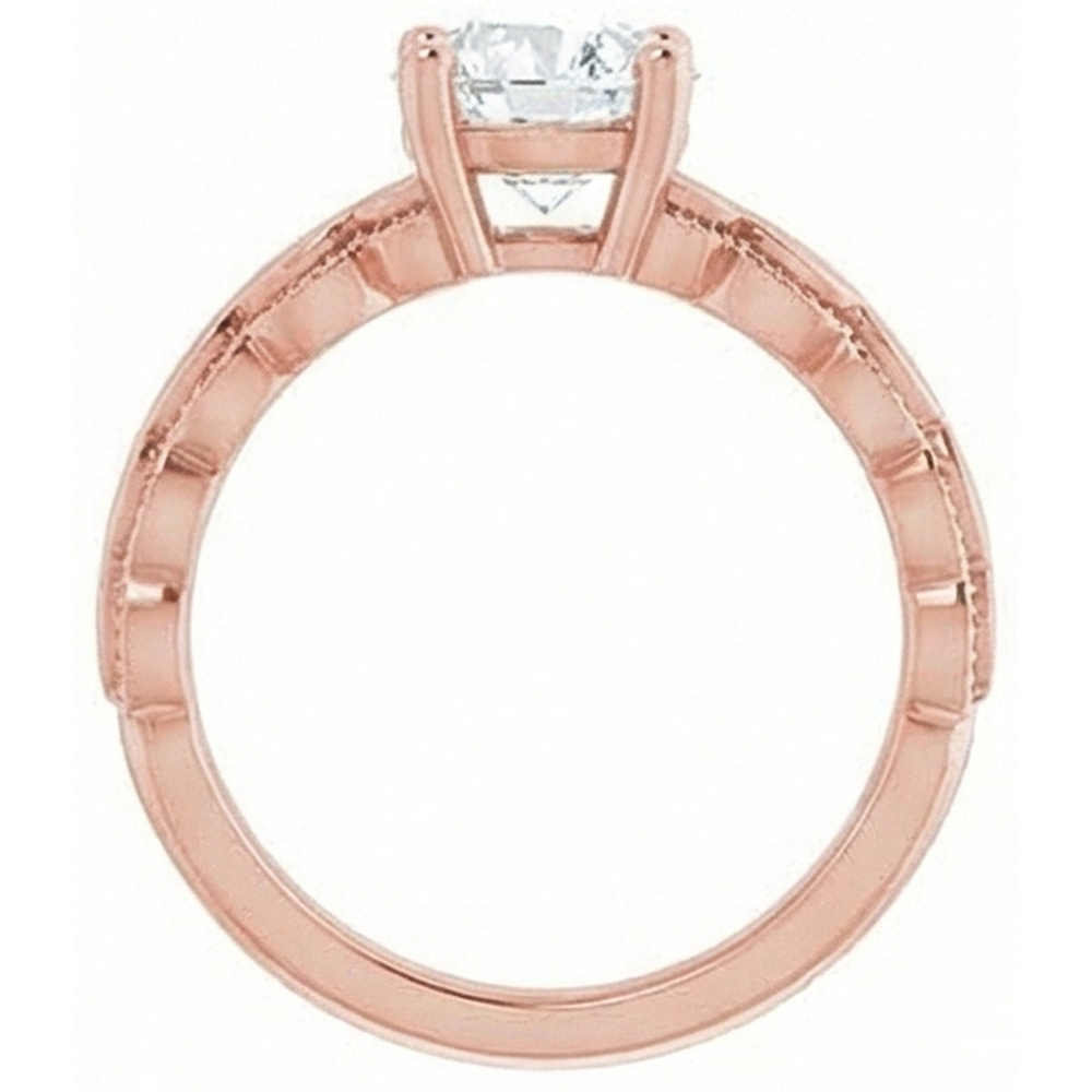 Runder Solitaire Old Mine Cut Echt Natürlicher Diamant ( nicht im Labor gezüchtet )ring 2 Karat Milgrain Shank