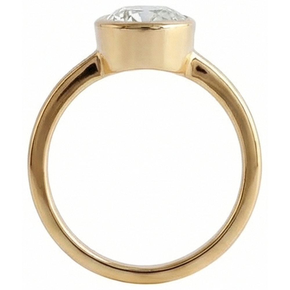 Runder Solitaire Old Mine Cut Echt Aus der Erde Abgebauter Natürlicher Diamantring Lünette Set 1,50 Karat