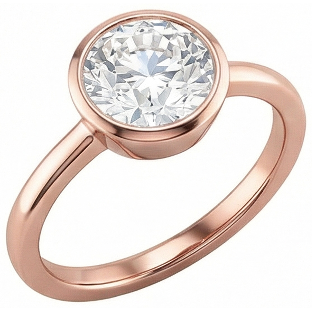 echter round diamant 1Karat ring Seitenansicht