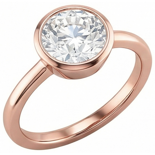 echter round diamant 1Karat ring Seitenansicht