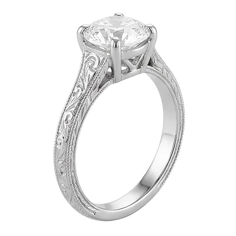 echter round diamant 1.50Karat ring Draufsicht