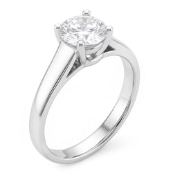 Runder Solitärring mit Echt Aus der Erde Abgebauter Natürlicher Diamantschmuck