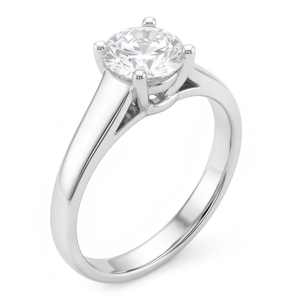 Runder Solitärring mit Echt Aus der Erde Abgebauter Natürlicher Diamantschmuck
