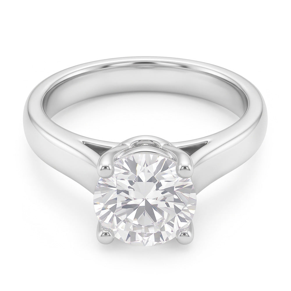 Runder Solitärring mit Echt Aus der Erde Abgebauter Natürlicher Diamantschmuck