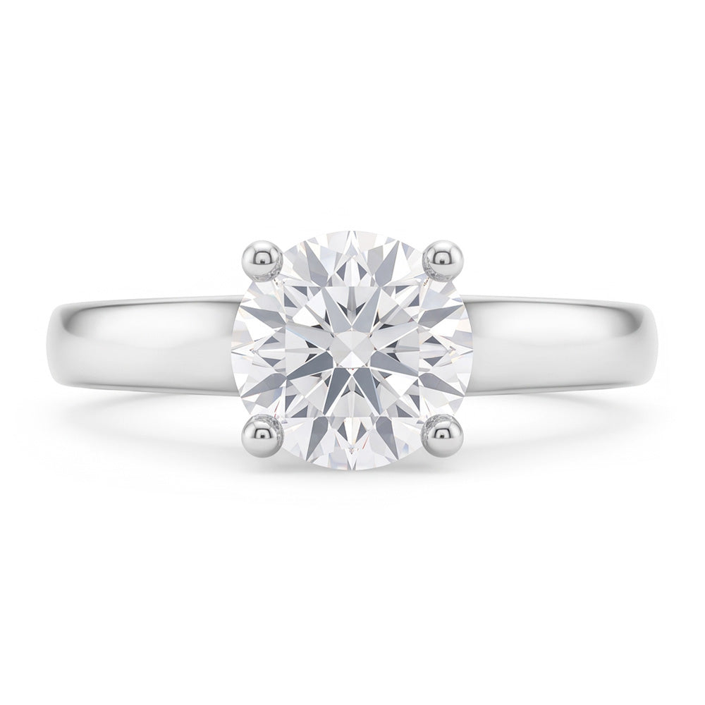Runder Solitärring mit Echt Aus der Erde Abgebauter Natürlicher Diamantschmuck
