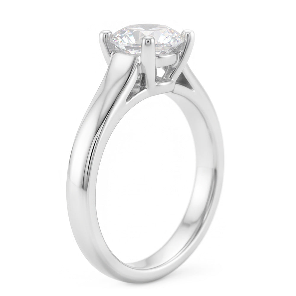 Runder Solitärring mit Echt Aus der Erde Abgebauter Natürlicher Diamantschmuck
