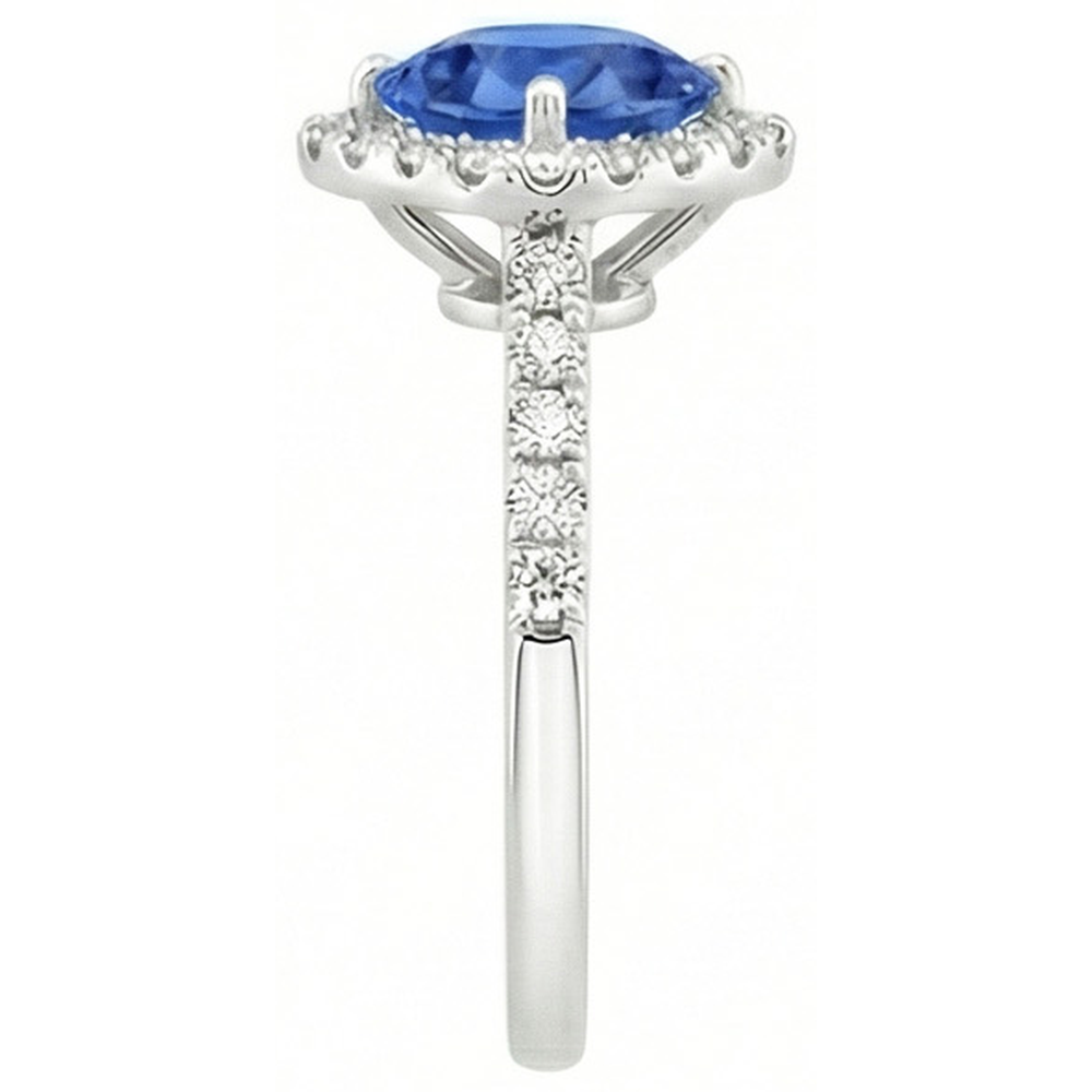 echter round diamant 4Karat ring Profilansicht