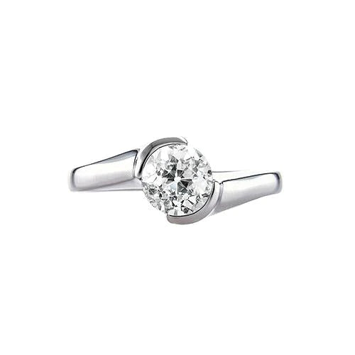 Runder Verlobungsring Twisted Style Alteuropäischer Natürlich Diamant 1 Karat