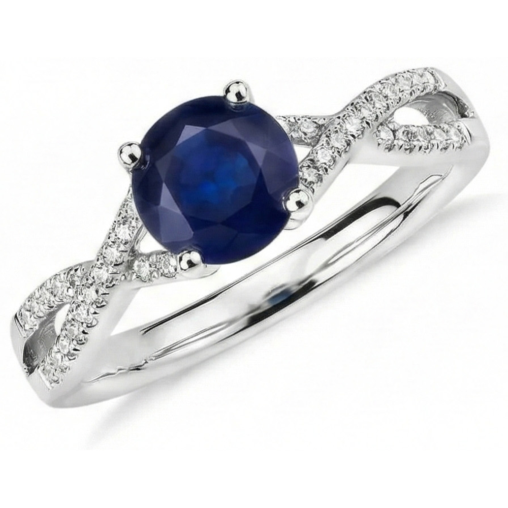 echter round diamant 1.00Karat ring Seitenansicht